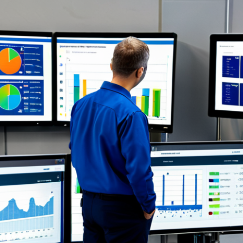 Home 21 Data Analysis in a Modern Factory Setting**
"A bright, modern factory floor with digital displays showing real-time data analysis of machine performance. Several engineers in professional attire are gathered around a large screen, reviewing charts and graphs. The scene emphasizes collaboration, data-driven decision-making, and a focus on preventative maintenance. Include French signage and metric units. Safe for work, appropriate content, fully clothed, professional."
**