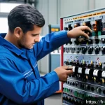 신입 설비 유지보수 기술자의 첫 1년 - A detailed industrial maintenance workshop scene showing a skilled technician wearing safety gear an...